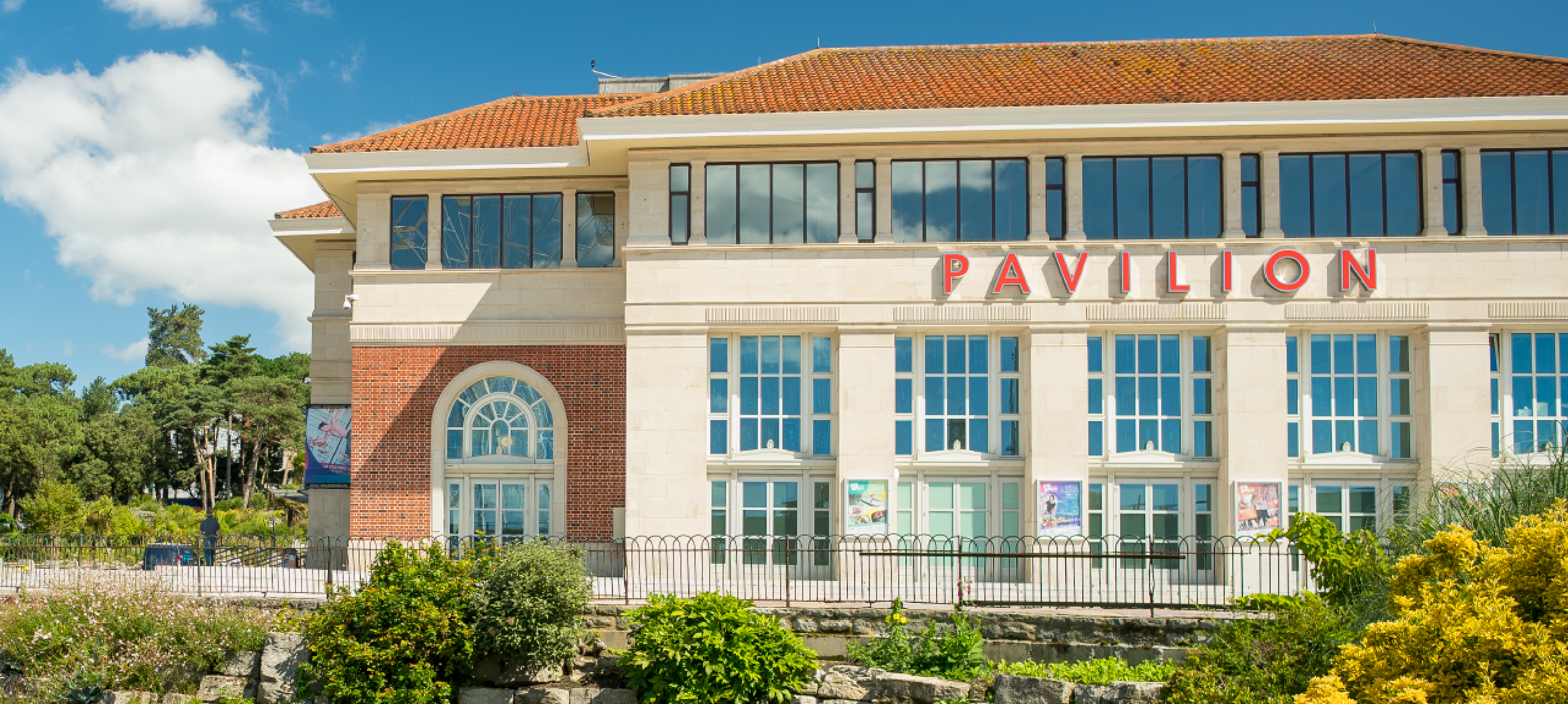 The garden side of the main Pavilion theatre building on Westover Road